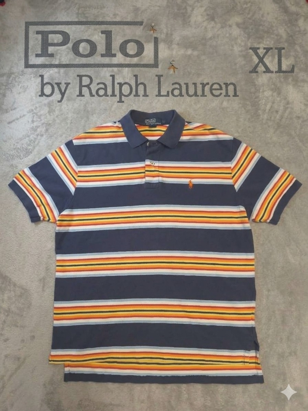 Ralph Lauren Navy Multi-Stripe Polo Shirt